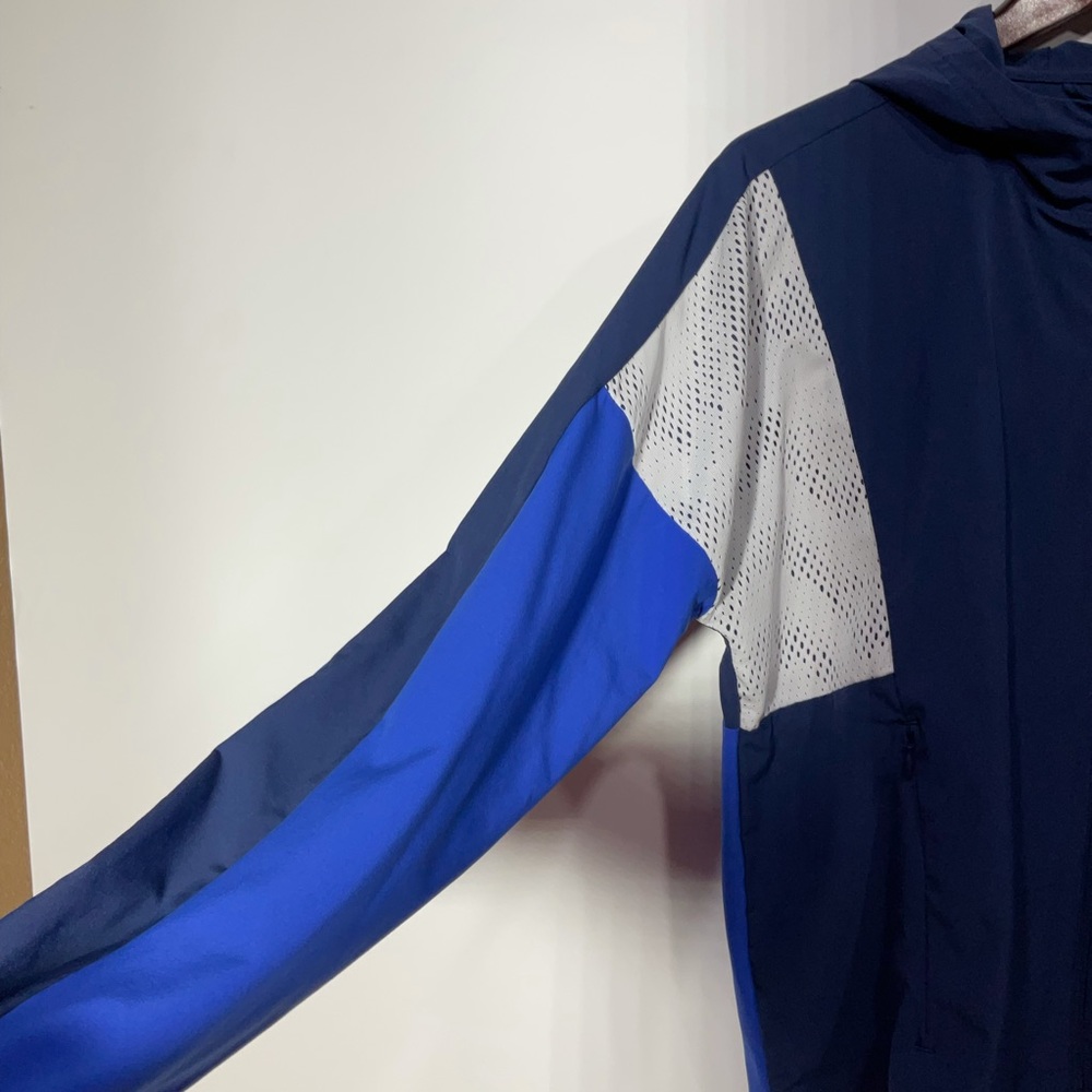 Adidas Jacket, Windbreaker, Blue & White, Zip-Up, Size See Measurements - Picture 5 of 14